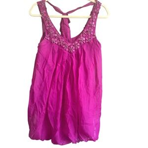 Rebecca Taylor Y2K Vintage Silk Micro Mini Balloon Pink Sheer Silk Embellished 2
